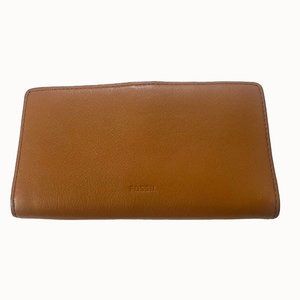 Fossil Brown Leather Wallet/Billfold 7" x 4" x 1"